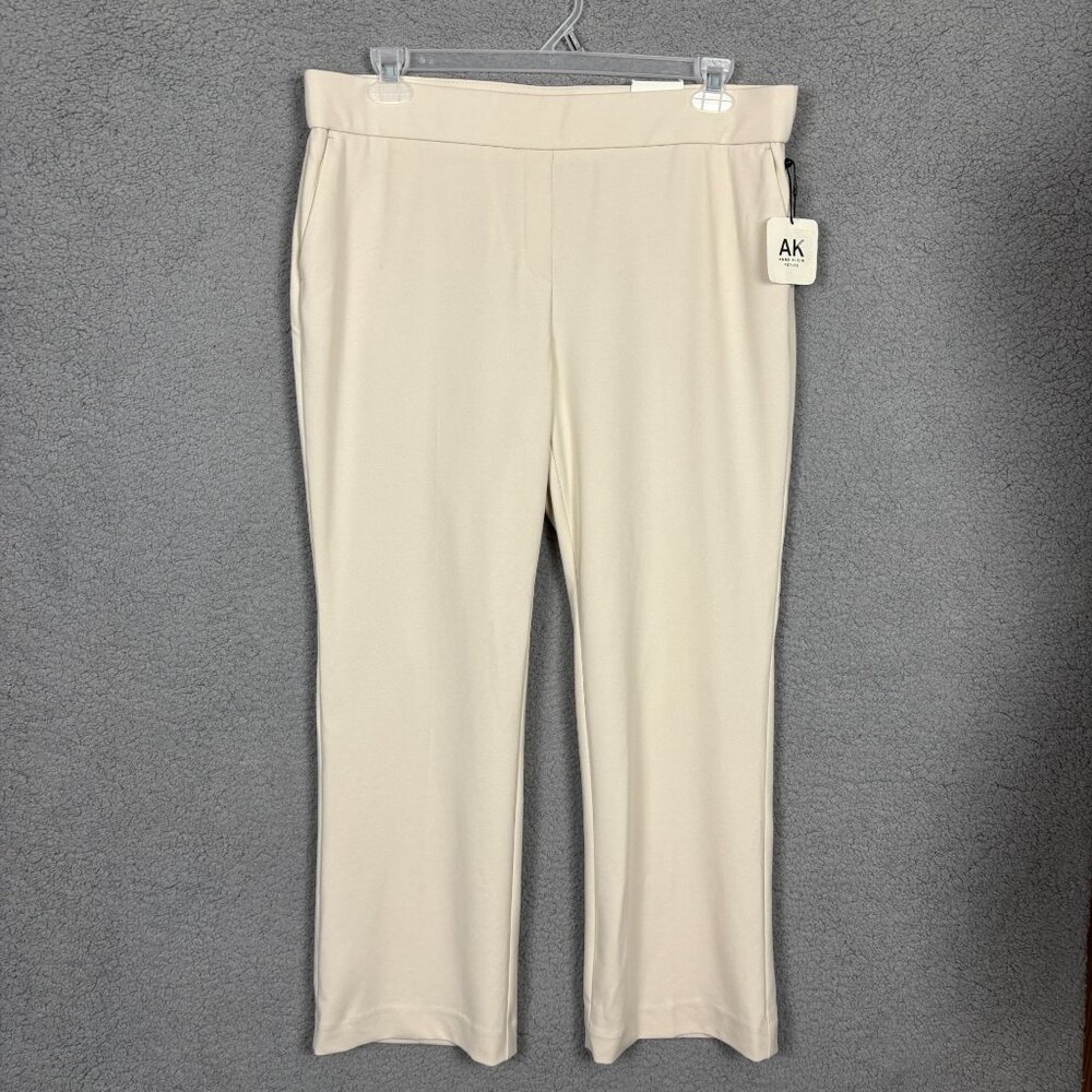 AK Anne Klein Women's Petite Trousers  PXL  Soft Latte Polyester Blend NWT's.